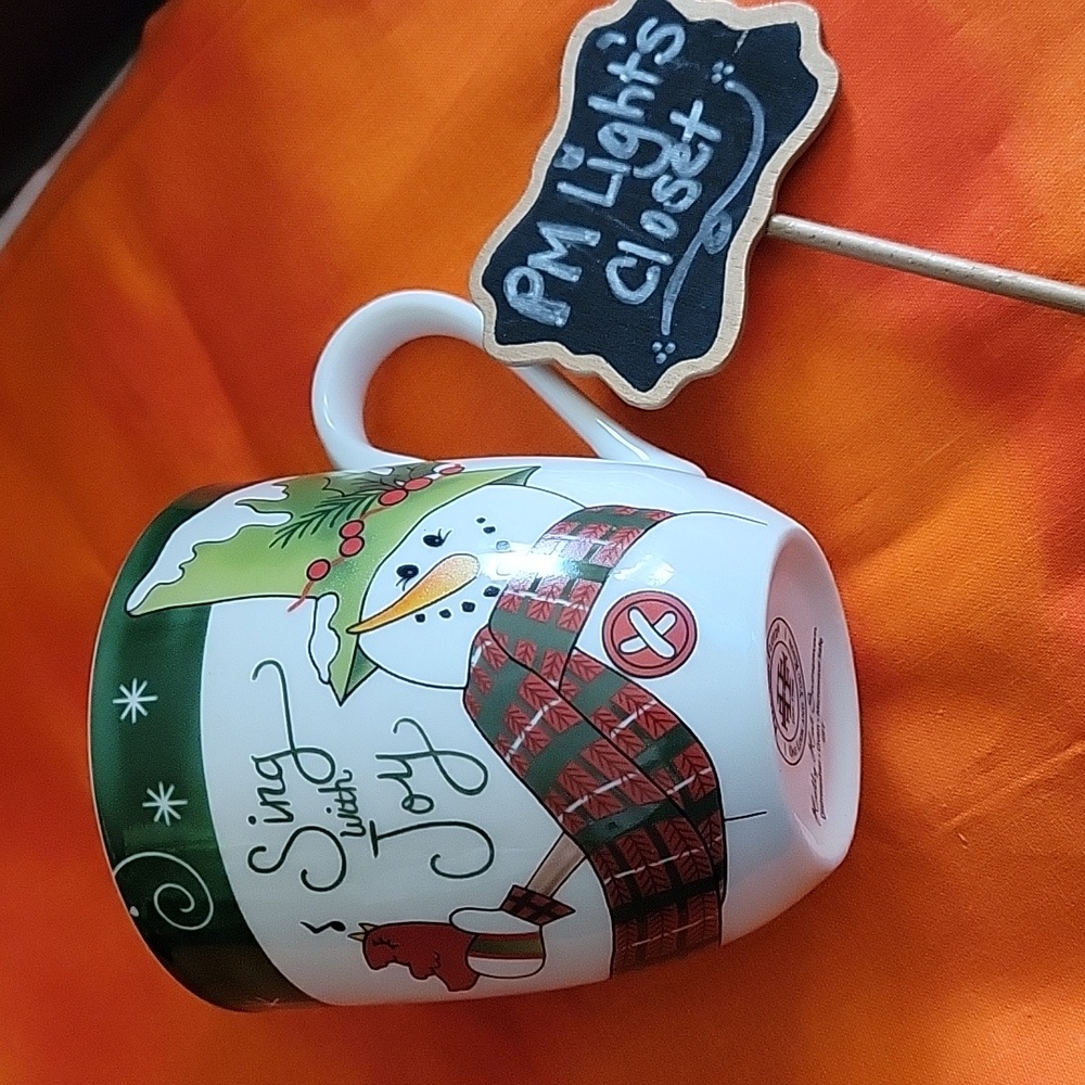 Fitz and Floyd Holly Hat Snowman Mug